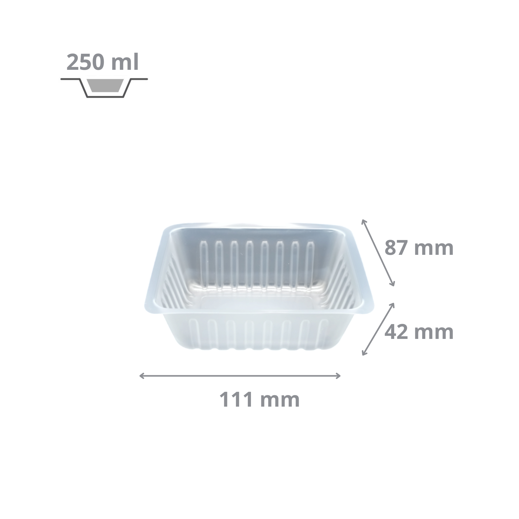 Barquette charcutière translucide 250 ml